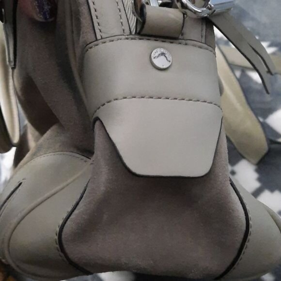 Rag & Bone Warm Grey Suede & Leather Small Flight Top Handle Crossbody Satchel - Picture 13 of 16